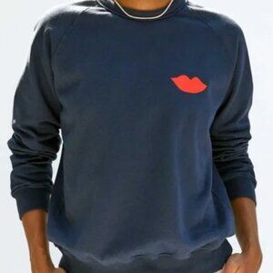 Clare V. Lips Sweatshirt (Navy/Red)